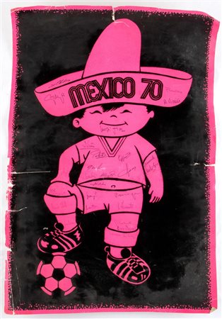  
Calcio, Mondiali Mexico 70, poster autografato Italia 1970
Carta, 78  x 53 e 62 x 92 cm cm.60x45