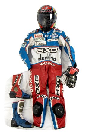  
Motociclismo, Loris Capirossi , tuta da gara e casco autografati 1999
 