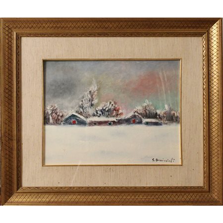 Giovanni Omiccioli (1901/1975) "Paesaggio innevato" - "Snowy landscape"