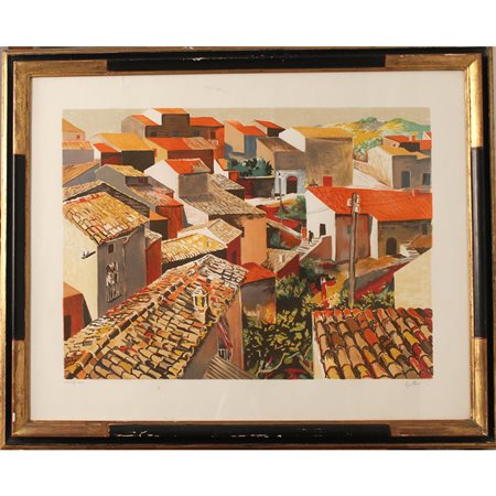 Renato Guttuso (1911/1978) "I tetti" - "The roofs"