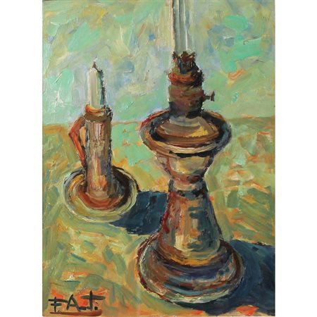 Lume a petrolio e candela - Oil lamp and candle