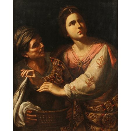 Pittore napoletano del secolo XVII "Giuditta con la testa di Oloferne" - 17th century Neapolitan painter "Judith with the head of Holofernes"