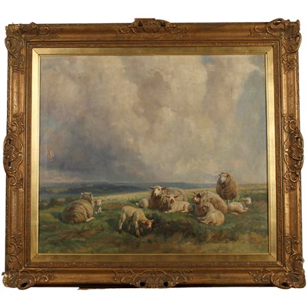 Thomas Sidney Cooper (1803/1902) "Pecore al pascolo" - "Sheep in the pasture"