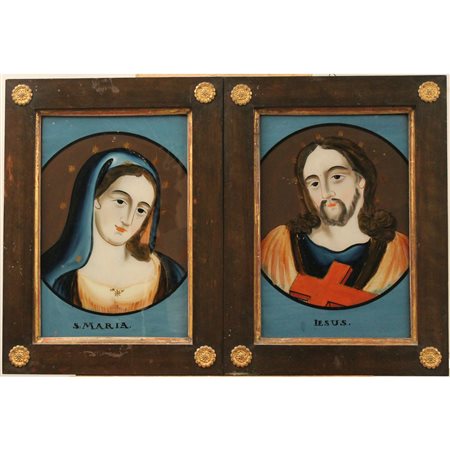 Scuola siciliana degli inizi del secolo XIX "Gesù e Maria" - Sicilian school of the early 19th century "Jesus and Mary"