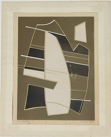 ALBERTO MAGNELLI "Composizione" 
linoleum a colori
cm 59,5x44,5
firmata e numera