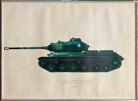 Fernando De Filippi "Carro armato" 1973
tecnica mista su cartoncino
cm 71x99
Fir