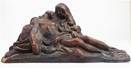 Arte del secolo XVIII. Pietà, scultura in terracotta (cm 25x13x15) (difetti)