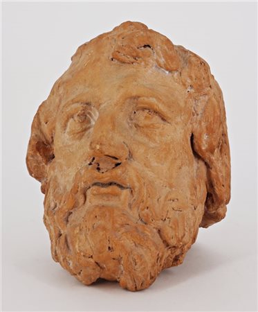 Scultore del secolo XVII. "Testa virile" terracotta (difetti e restauri) (h cm