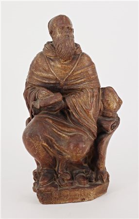 Scultore del secolo XIX. "Sant'Agostino", terracotta (h cm 32) (difetti e resta