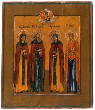  
Icona russa con Santi XIX secolo
 Altezza x larghezza x profondità: 31 x 26 x 2 cm.