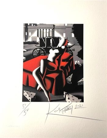 MARK KOSTABI (1960) Serigrafia Polimaterica Titolo -Desidere in Treia- CM...