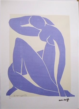 HENRI MATISSE (1869-1954 Litografia su Carta Cotone CM 70X50 anno 1952 Firma...