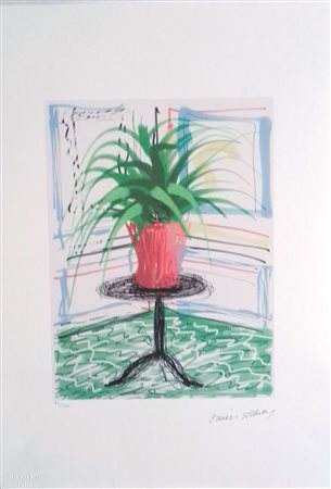 DAVIDE HOCKNEY (1937) Litografia CM 50X35 Titolo -Natura Morta- Firma della...