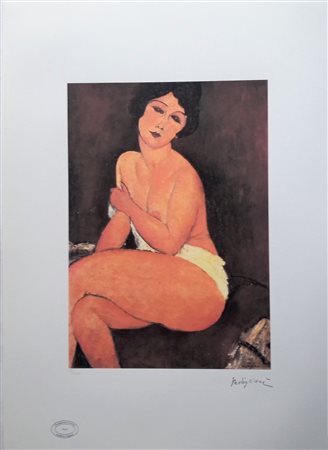 AMEDEO MODIGLIANI (1884-1920) Litografia CM 70X50 Titolo -Nudo di Donna- Al...