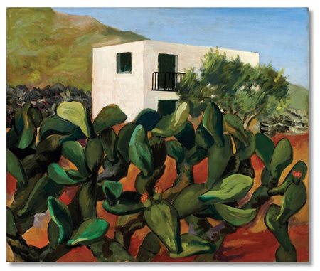 Renato Guttuso "Casa di Panarea" 1955
olio su tela
cm 51x60
Firmato e datato 195