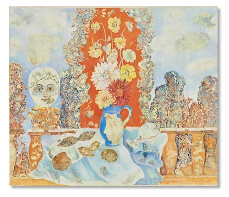 SAKTI BURMAN "Fiori al balcone" 1972
olio su tela
cm 60x70
Firmato in basso a de