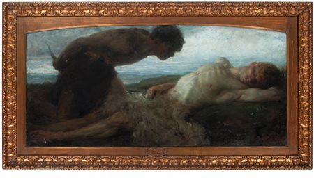 Mario Ornati (Ligurien/Ligura 1887 - 1955) Caino e Abele;Olio su tela, 80 x...