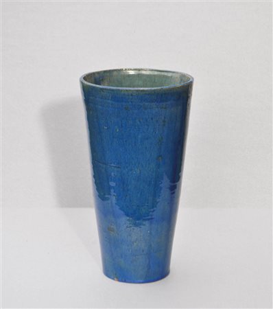 Maria Delago (St. Leonhard 1902 - Brixen 1979) Grande vaso blu;Ceramica...