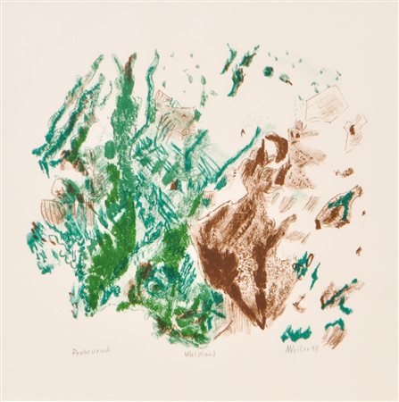 Max Weiler Paesaggio forestale, 1998;Litografia a colori, 35,5 x 35,5 cm...