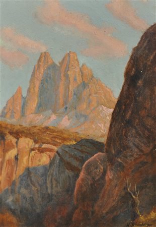 Walter Schauberger (Freistadt 1894 - Gmunden 1986) Tre cime dalla Valle...