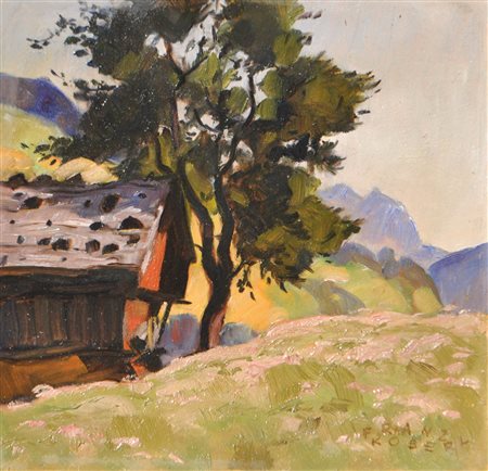 Franz Kvberl (Innsbruck 1889 - 1967) Paesaggio montano tirolese con...