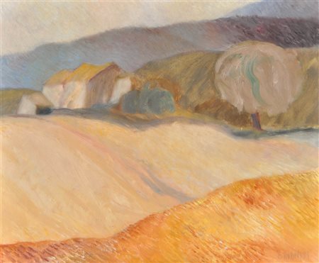 Ernst Reheis Rustico in Alto Adige, 1981;Olio su lastra, 31,5 x 39,5 cm, in...