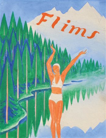 Künstler um 1950/Artista del 1950 ca. Bozzetti Flims & Recoaro Terme...