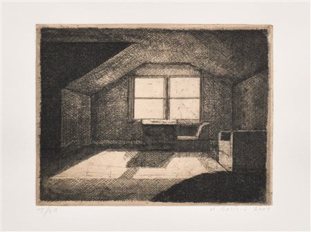 Robert Bosisio (Truden 1963,) Interno, 2001;Acquaforte, 12,8 x 16,7 cmFirma,...