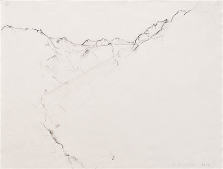 Josef Pillhofer (Wien/Vienna 1921 - 2010) Paesaggio montuoso, 1986;Disegno a...