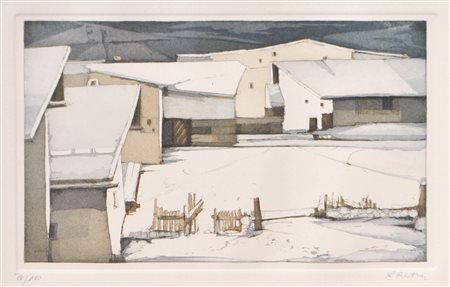 Karl Plattner (Mals/Malles 1919 - Mailand/Milano 1986) Paesaggio invernale,...