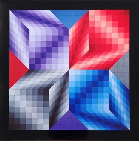 VASARELY VICTOR Ungheria 1906 - Parigi 1997 "Kub-Stri"