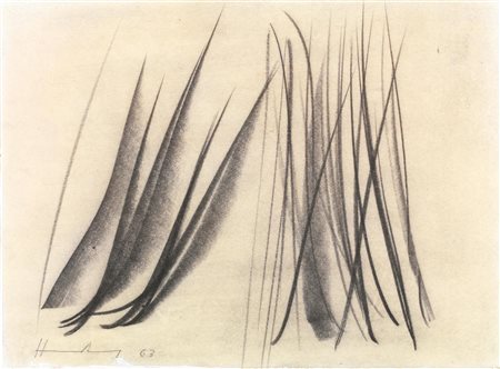 Hans Hartung(Lipsia 1904 - Antibes 1989)BOZZETTOgrafite su carta, cm...