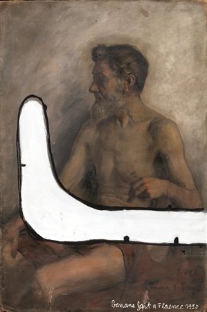Ben Vautier(Napoli 1935)BANANE FAIT A FLORENCEolio e acrilico su tela, cm...