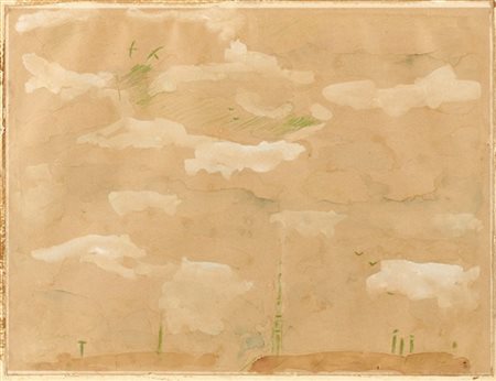 Filippo De Pisis "Cielo di Milano" 1940
acquerello e tecnica mista su carta
cm 2