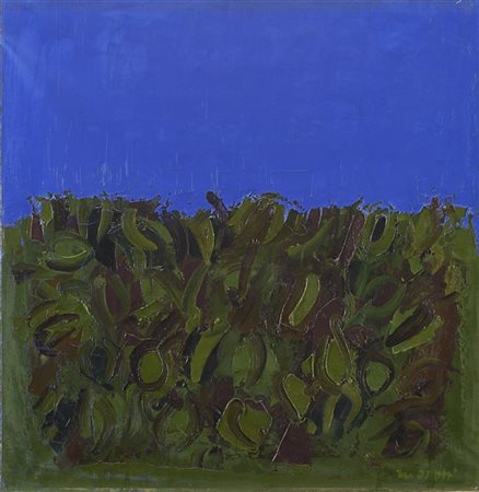 Ennio Morlotti "Paesaggio (Vegetazione)" 1970
olio su tela
cm 82,5x80
Firmato in