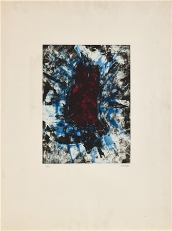 JEAN PAUL RIOPELLE "Poisson sur fond bleu" (1968)
acquaforte e acquatinta
foglio