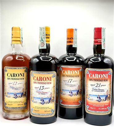  
Caroni,  12 Years Old Extra Strong Rum - 15 Year Old Extra Strong Rum - High Proof 17 Year Old Rum - 21 Year Old Rum 
Trinidad and Tobago- 0,7