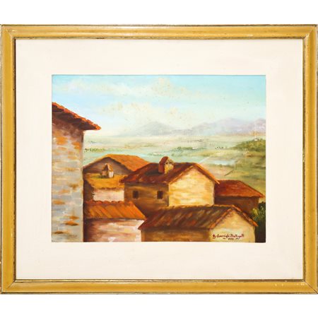 Graziella Amerighi Battigalli (Grosseto 1928-2005)  - Paesaggio con case, 1957