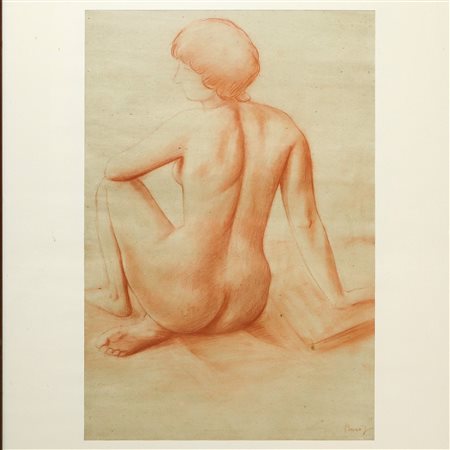 Vincenzo  Busa (Acireale  1960)  - Nudo di donna di schiena, 1980