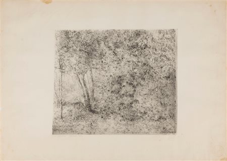 Giovanni Barbisan (Treviso 1914-Orbetello 1988)  - Paesaggio con alberi, 1961