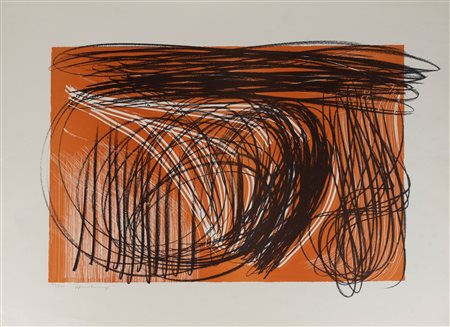 Hans Hartung (Lipsia 1904-Antibes 1989)  - Orange, 1974