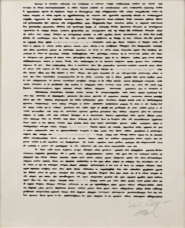 Emilio Isgrò (Barcellona Pozzo di Gotto 1937)  - Pagina cancellata, 1972