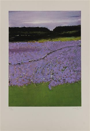 Carlo Mattioli (Modena 1911-Parma 1994)  - Campo di lavanda