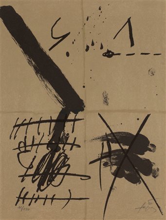 Antoni Tapies (Barcellona 1923-2012)  - Graffiti noirs, 1973