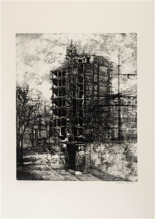 Renzo Vespignani (Roma  1924-2001)  - Periferia, 1957