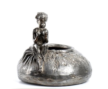 HANS  STOLTENBERG-LERCHE (Düsseldorf 1867-Roma 1920), Cachepot con figura di Pan