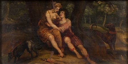 Scuola italiana, secolo XVII - Venere e Adone