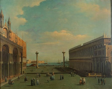 Imitatore di Canaletto - Venezia, veduta di Piazza San Marco verso San Giorgio Maggiore