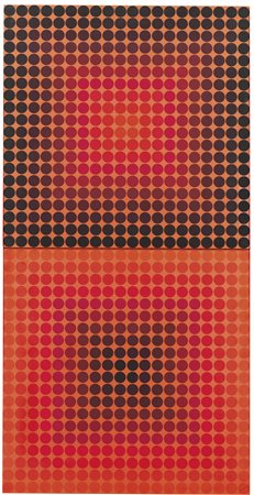 VICTOR VASARELY 1906 - 1997 POKOL signed, acrylic on canvas. Executed in 1965...