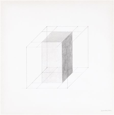 SOL LEWITT 1928 - 2007 FORM DERIVED FROM A CUBE signed and dated Bari 27 GEN...